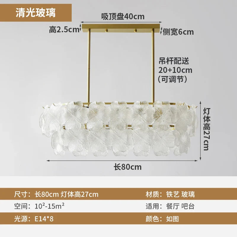 Afralia™ Crystal Glass Flower Chandelier - Modern French Style for Living Room, Bedroom, Dining Room