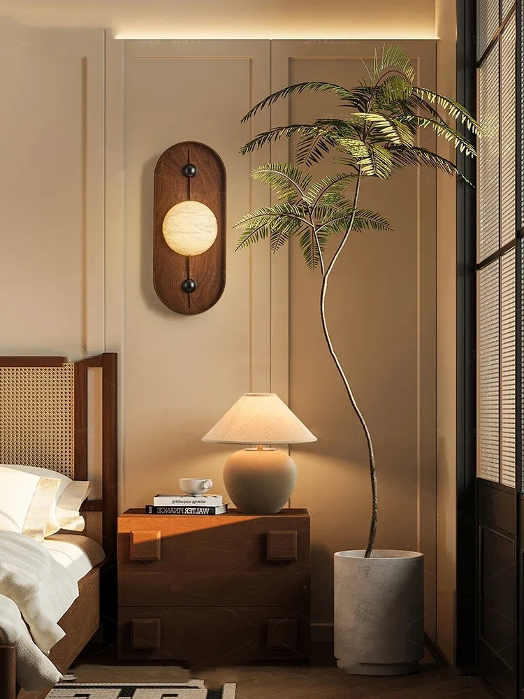 Afralia™ Marble Decorative Wall Lamp LED Lighting for Corridor Parlor Bedroom