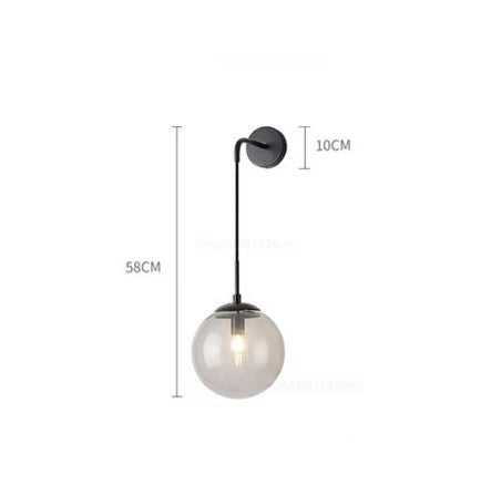 Afralia™ Glass Ball Wall Lamps for Bedroom, Staircase, Corridor - Modern Nordic Design
