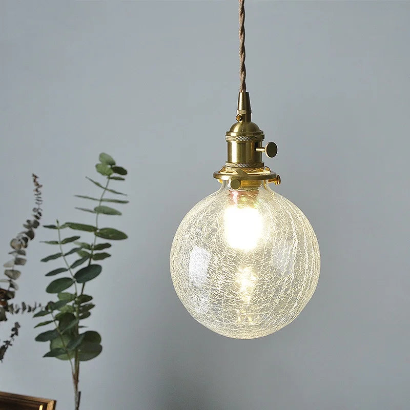 Afralia™ Copper Glass LED Pendant Light for Modern Home Decor