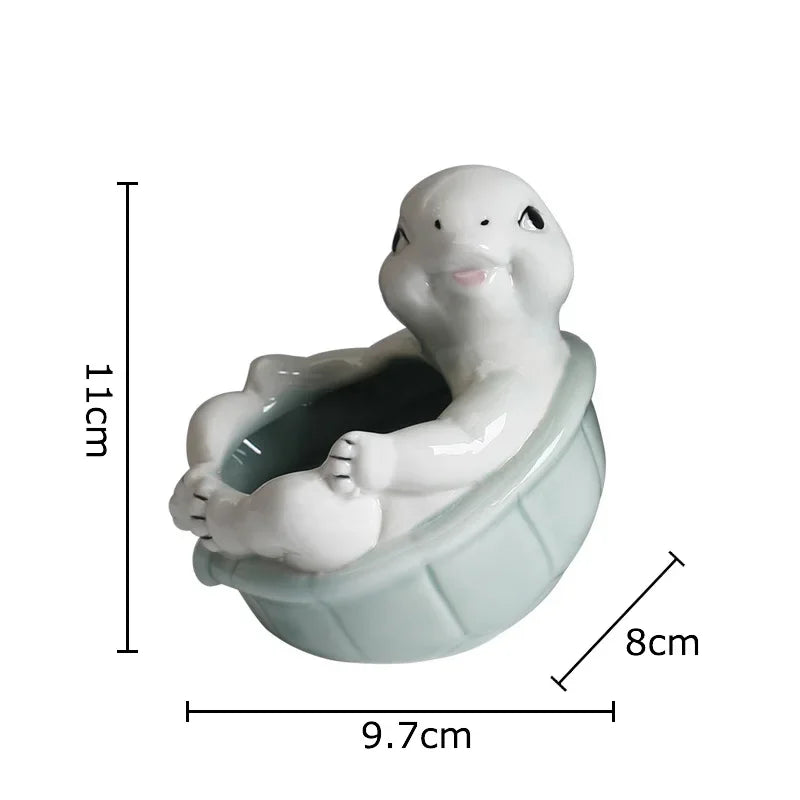 Afralia™ Cartoon Turtle Ceramic Vase for Table Decoration and Flowers Arrangement