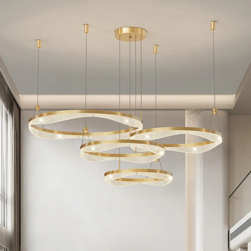 Afralia™ LED Ring Pendant Chandelier for Living Room Bedroom and Dining Room