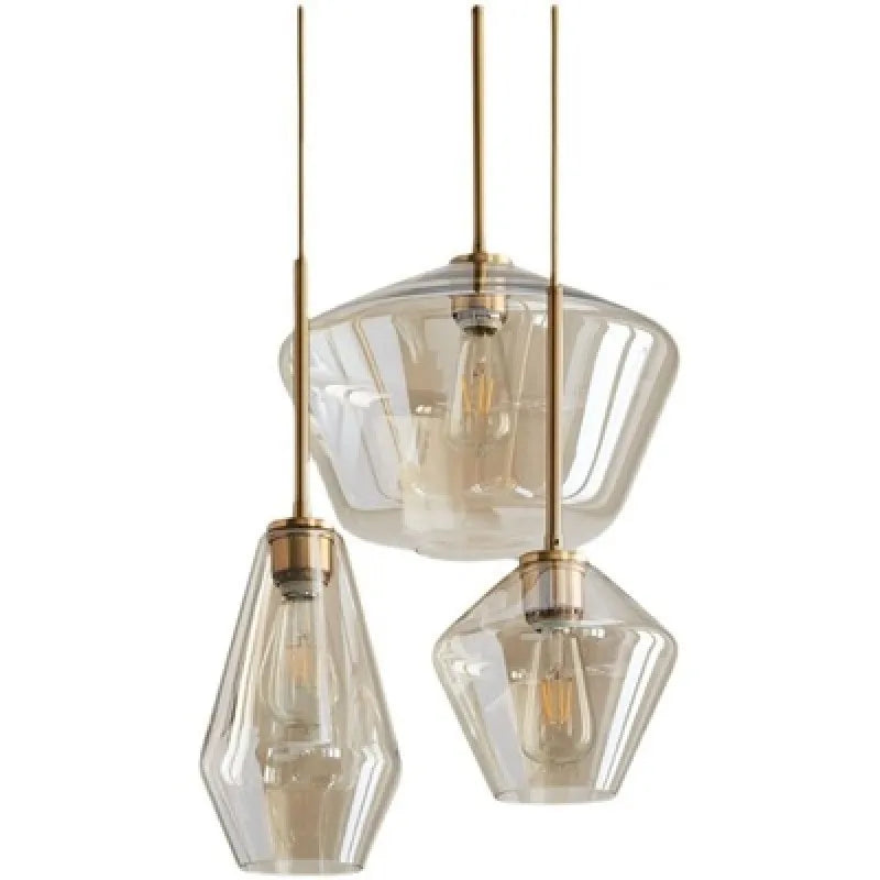 Afralia™ Gray Amber Glass Pendant Lamp for Home and Office Lighting