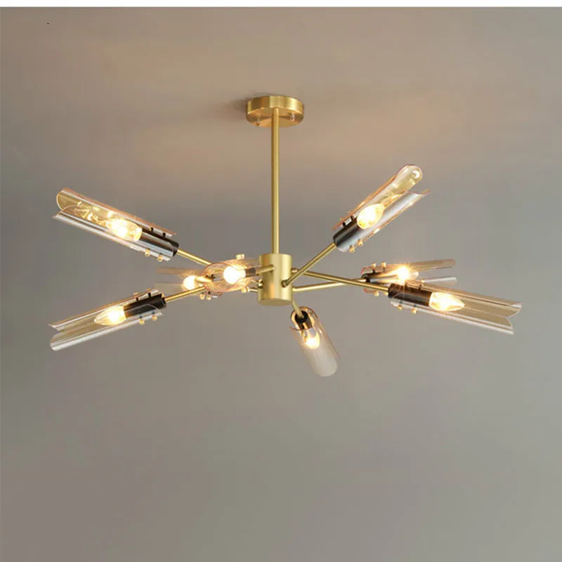 Afralia™ Modern Lustre LED Chandelier with Glass Shades - Luxury Pendant Lighting