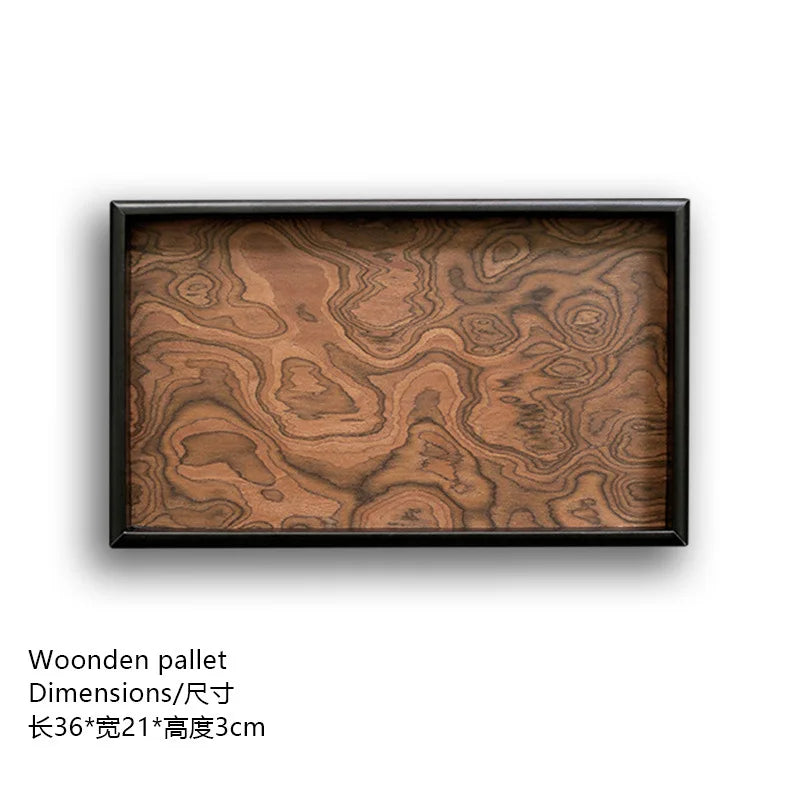 Afralia™ Wooden Tray Volcano Pattern Vintage Style Aromatherapy Jewelry Tray