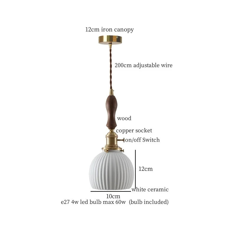 Afralia™ Ceramic LED Hanging Pendant Light - Modern Nordic Design for Home Decor