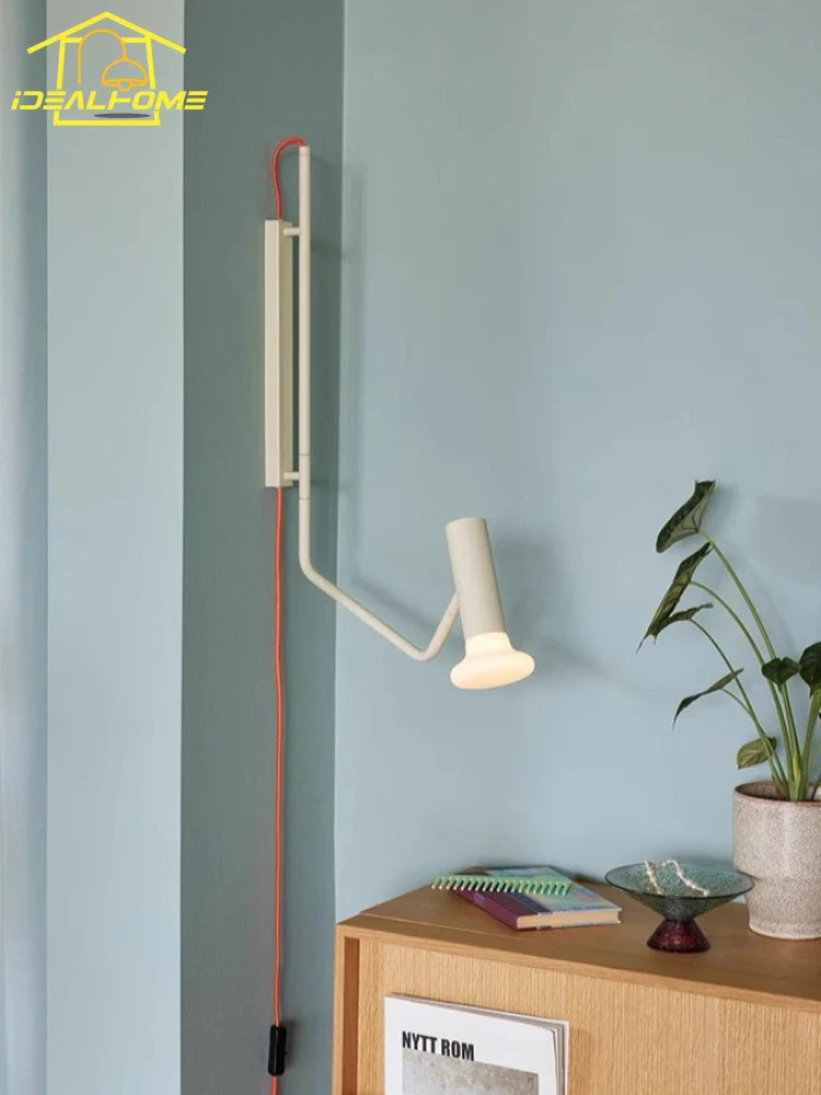 Afralia™ Nordic Designer LED Swing Arm Wall Lamp - Modern Minimalist Adjustable Pole