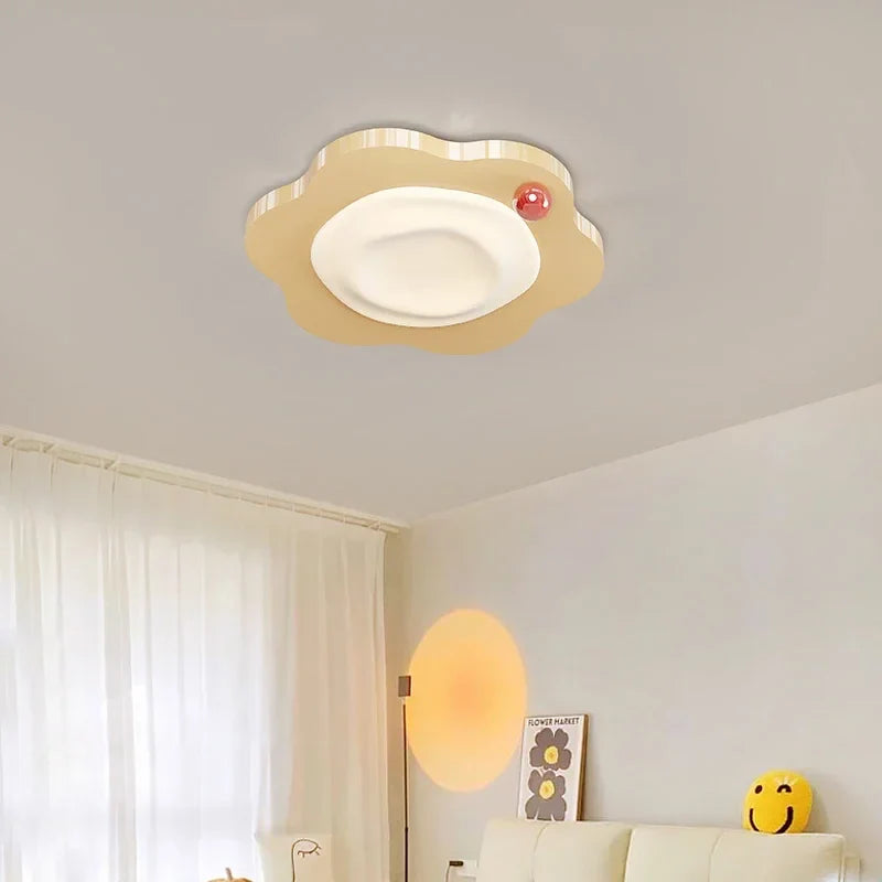 Afralia™ Cream LED Ceiling Light for Bedroom & Living Room décor
