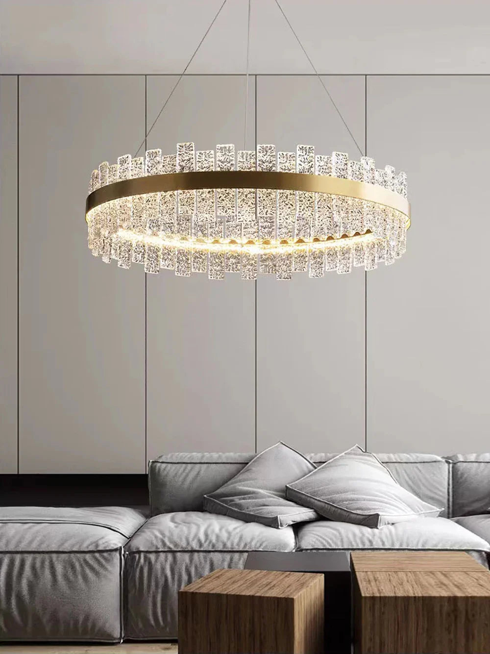 Afralia™ Crystal LED Chandelier: Gold/Black Luxury Pendant Lighting for Home