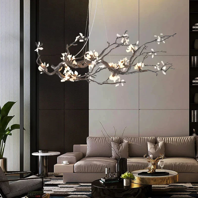 Afralia™ Copper LED Branch Chandelier: Elegant Lighting for Living & Dining Rooms