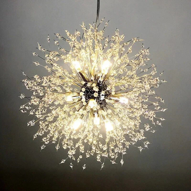 Afralia™ Modern Crystal Dandelion Chandelier Pendant Lamp for Stylish Home Decor