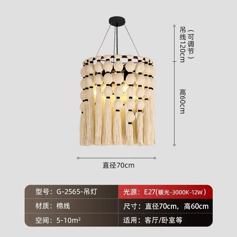 Afralia™ Bohemian Tassel Pendant LED Light for Cozy Atmosphere