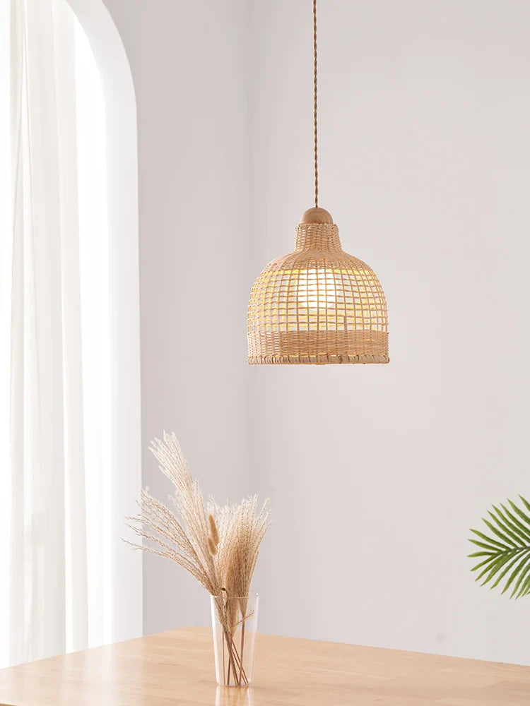 Afralia™ Bamboo Pendant Lamps in Handmade Natural Wabi Sabi Style for Home, Dining, Bar Island