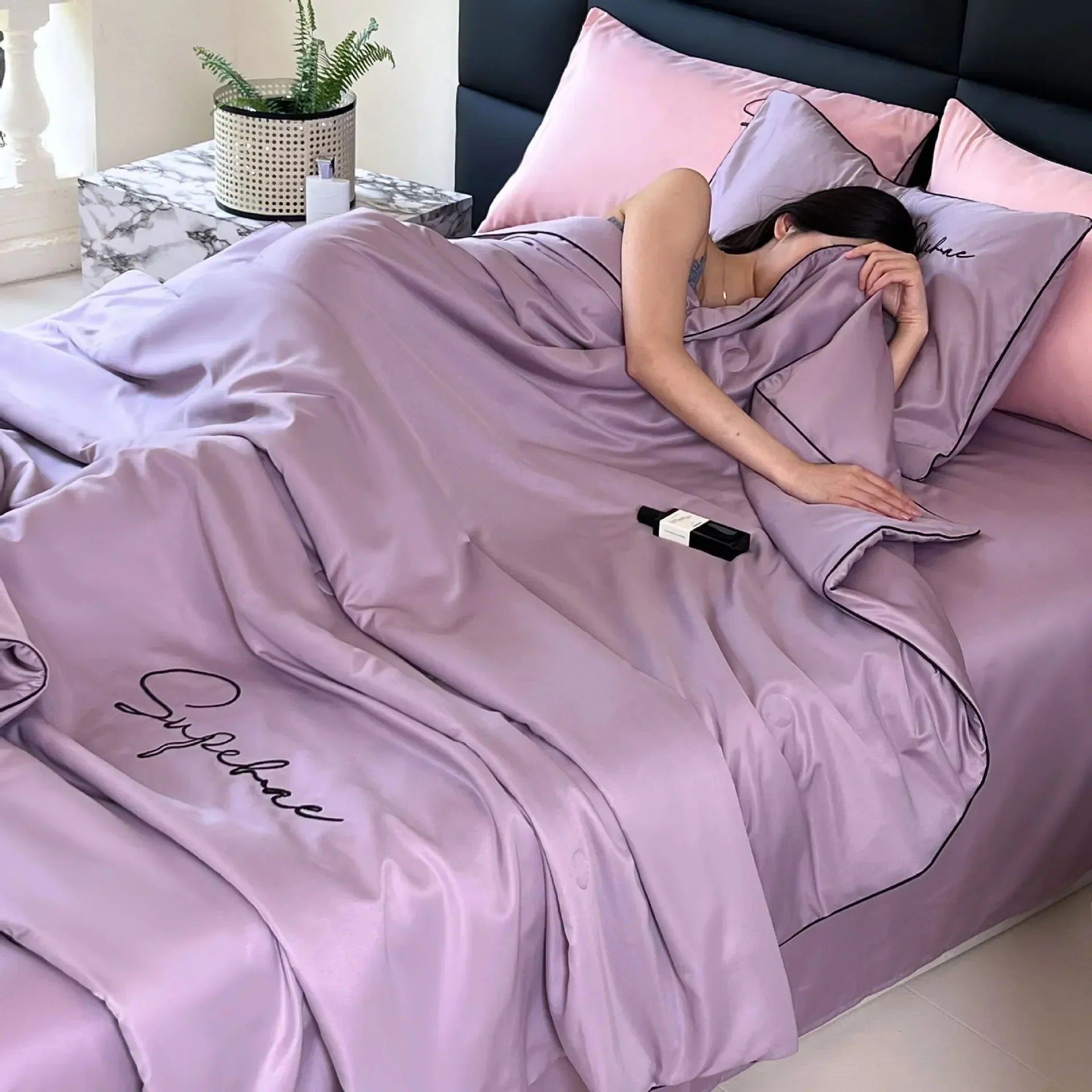 Afralia™ Satin Silky Summer Quilt: Super Soft & Breathable Bedding Blanket