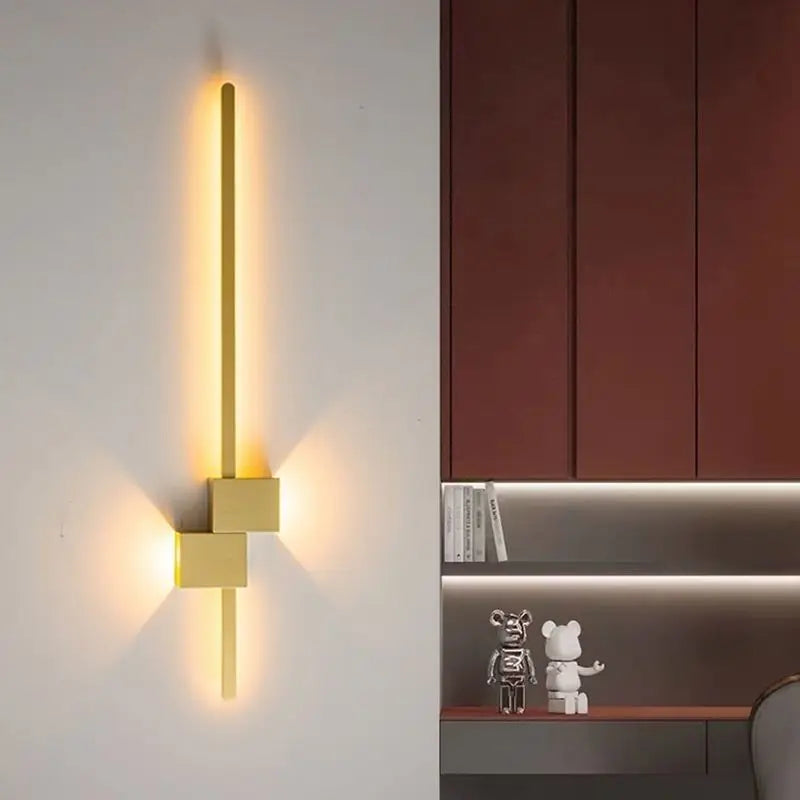 Afralia™ Modern Black LED Wall Lamp for Living Room Bedroom, Minimalist Sconce Lighting