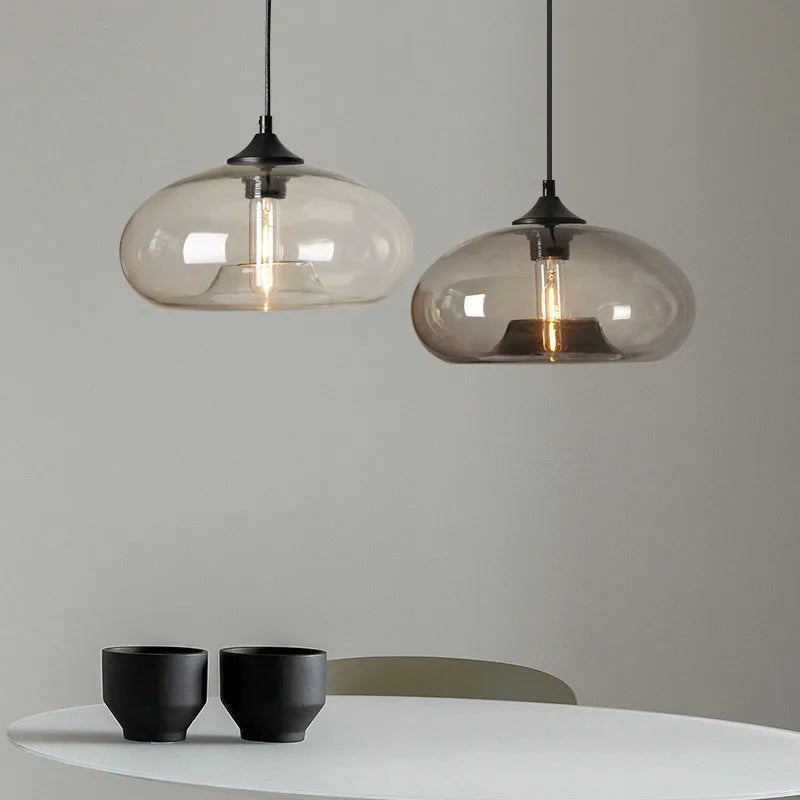 Afralia™ Colorful Glass Pendant Lights for Restaurant Bar Shop - Nordic Indoor Decoration Lighting