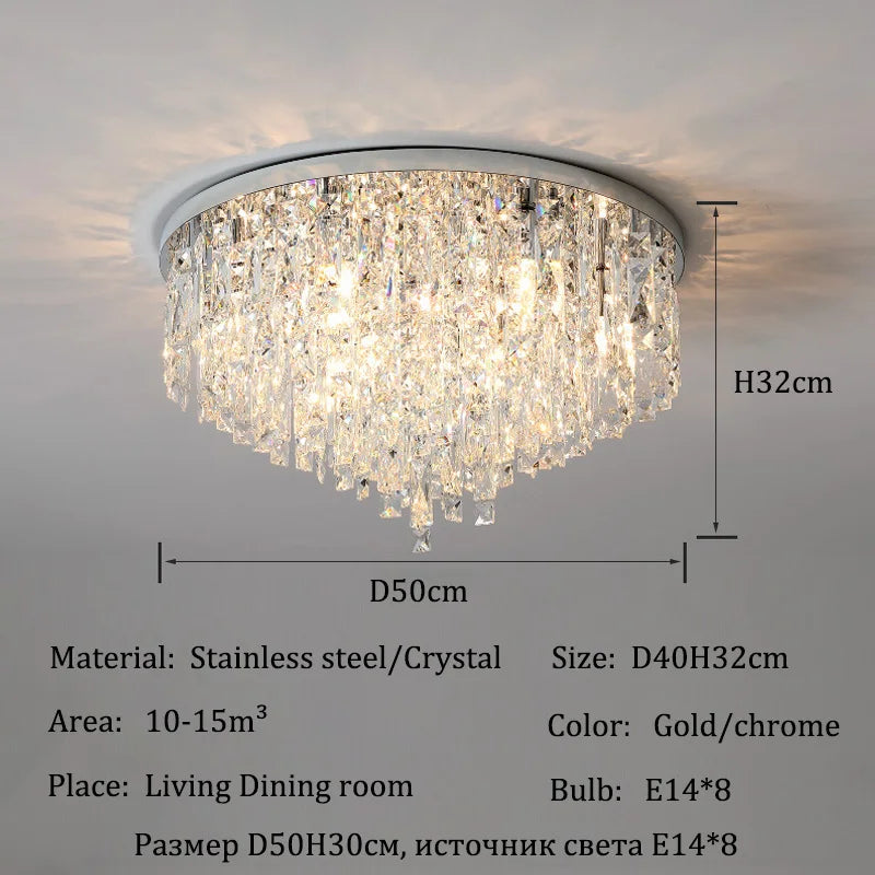 Afralia™ Crystal LED Ceiling Light: Modern Luxury Chandelier for Living Room and Bedroom