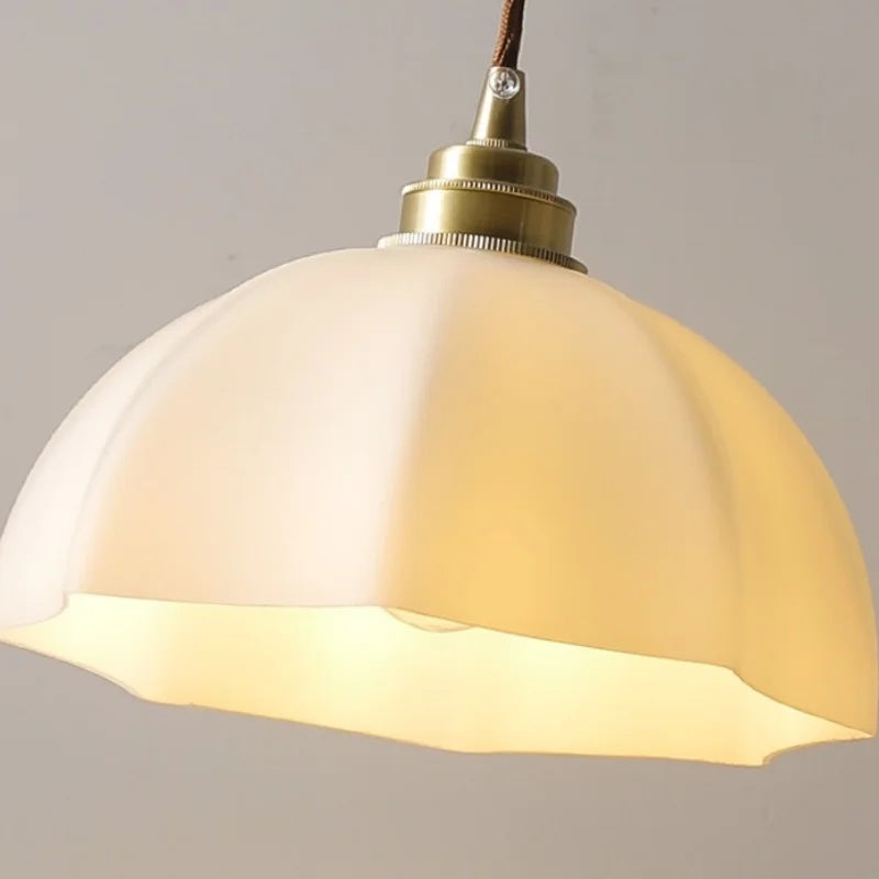 Afralia™ White Glass LED Pendant Lamp for Modern Home Decor and Lighting