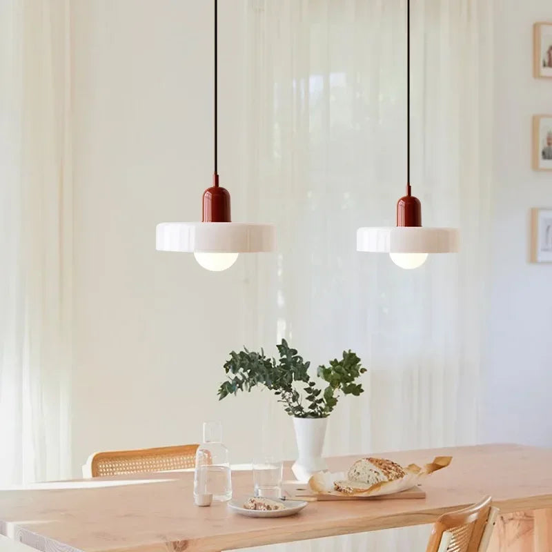 Afralia™ Nordic Glass Pendant Light - Candy Color LED Pendent Lamp