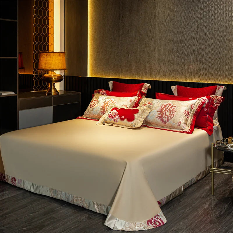 Afralia™ Luxury Embroidery Jacquard Egyptian Cotton Bedding Set