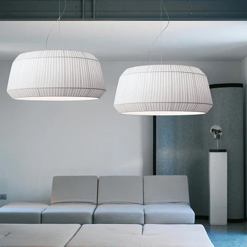 Afralia™ Pleated Fabric LED Pendant Lights - Minimalist Nordic Chandelier for Living Room
