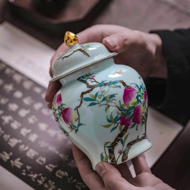 Afralia™ Retro Chinese Tea Storage Pot Porcelain Jar Set for Home Decoration