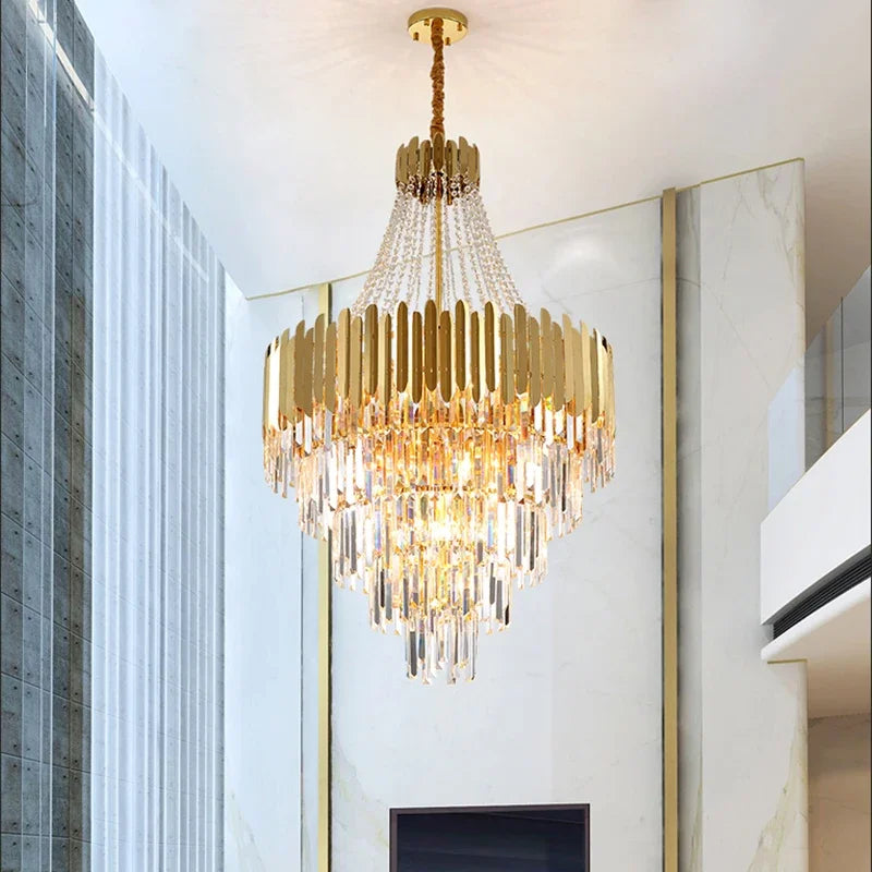 Afralia™ Modern Round Crystal LED Chandelier for Living & Dining Room