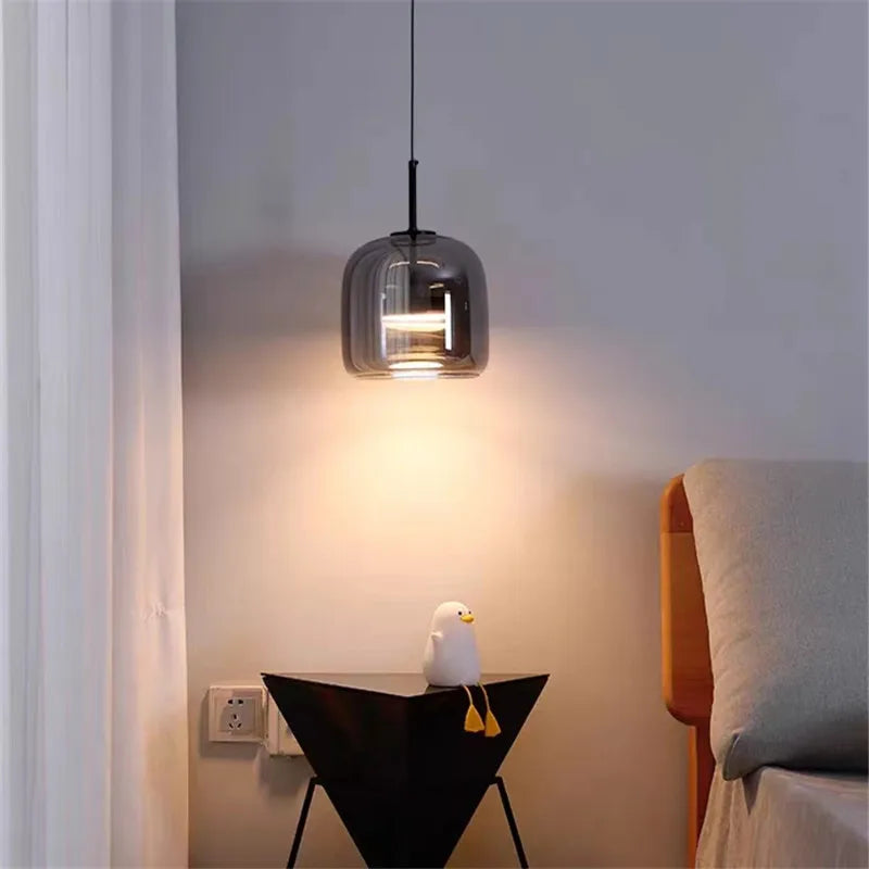 Afralia™ Nordic Glass Pendant Light LED Mini Copper for Bedroom, Living Room, Dining Table