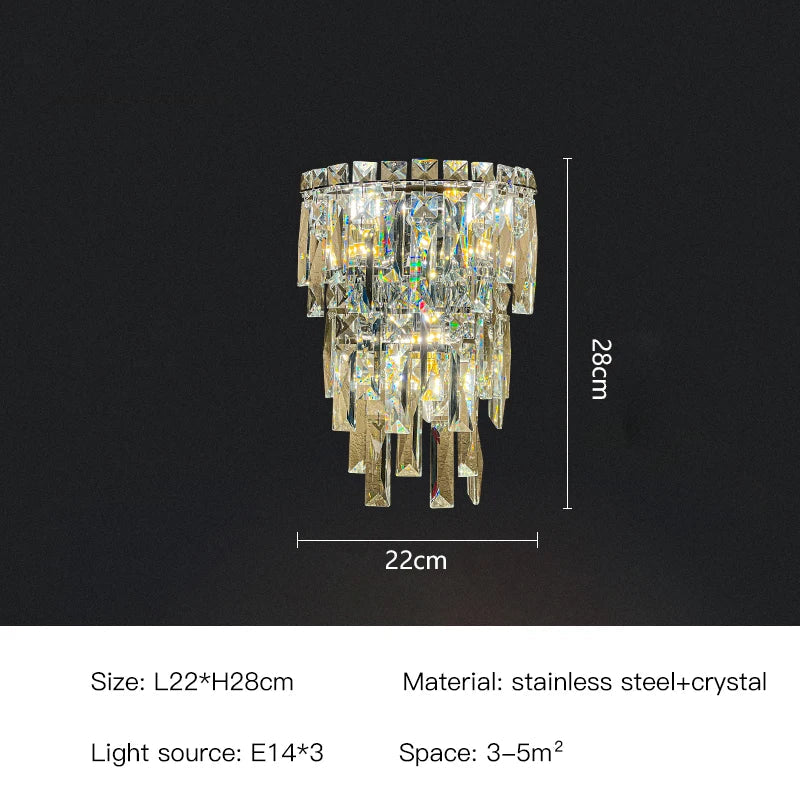 Afralia™ Crystal Wall Light: Elegant Luxury Night Lighting for Living Room, Bedroom, or Villa