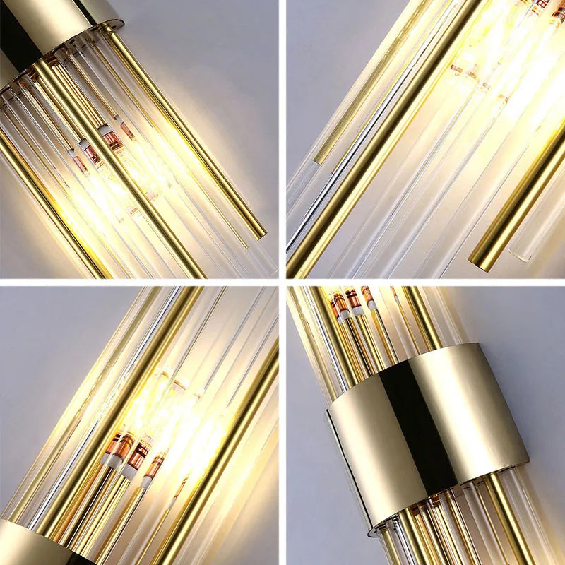Afralia™ Crystal Wall Lamp: Elegant LED Indoor Lighting for Living Room, Bedroom, Hotel, and TV Background