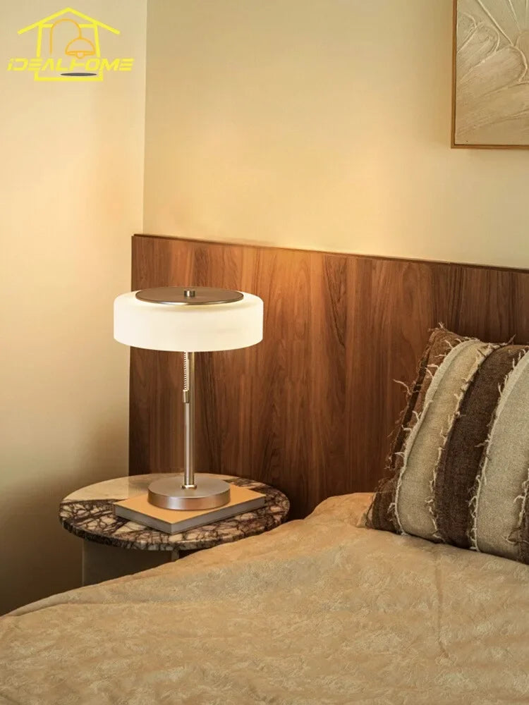 Afralia™ Cream Glass Table Lamp LED E14, Modern Design Luxury Vintage Style