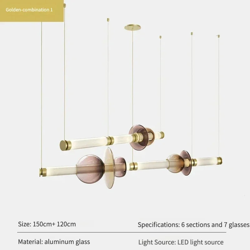 Afralia Luna Glass Chandelier: Postmodern Italian Design LED Lamp for Bedroom & Living Room