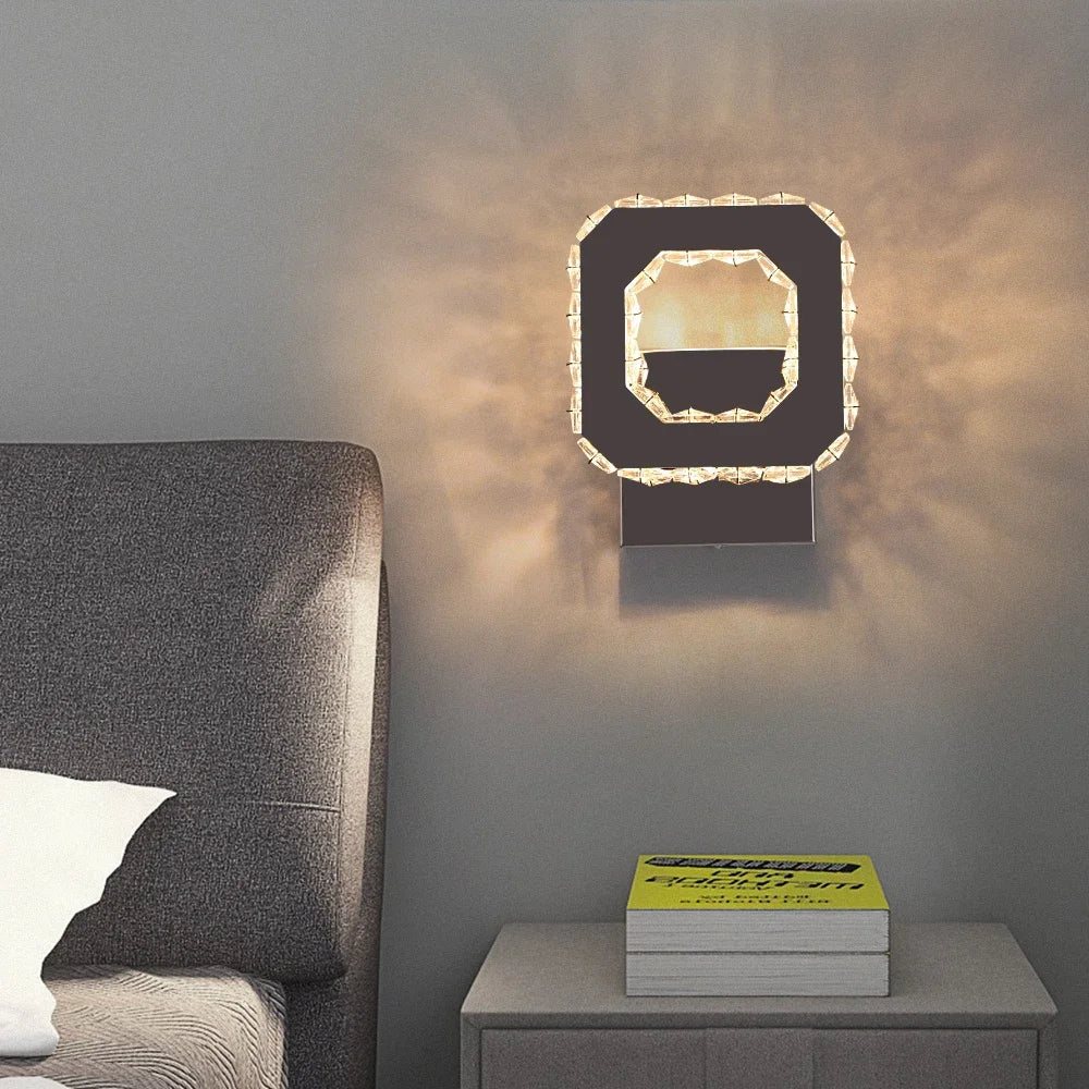 Afralia™ Crystal LED Wall Light Modern Indoor Lighting for Living Room & Aisle