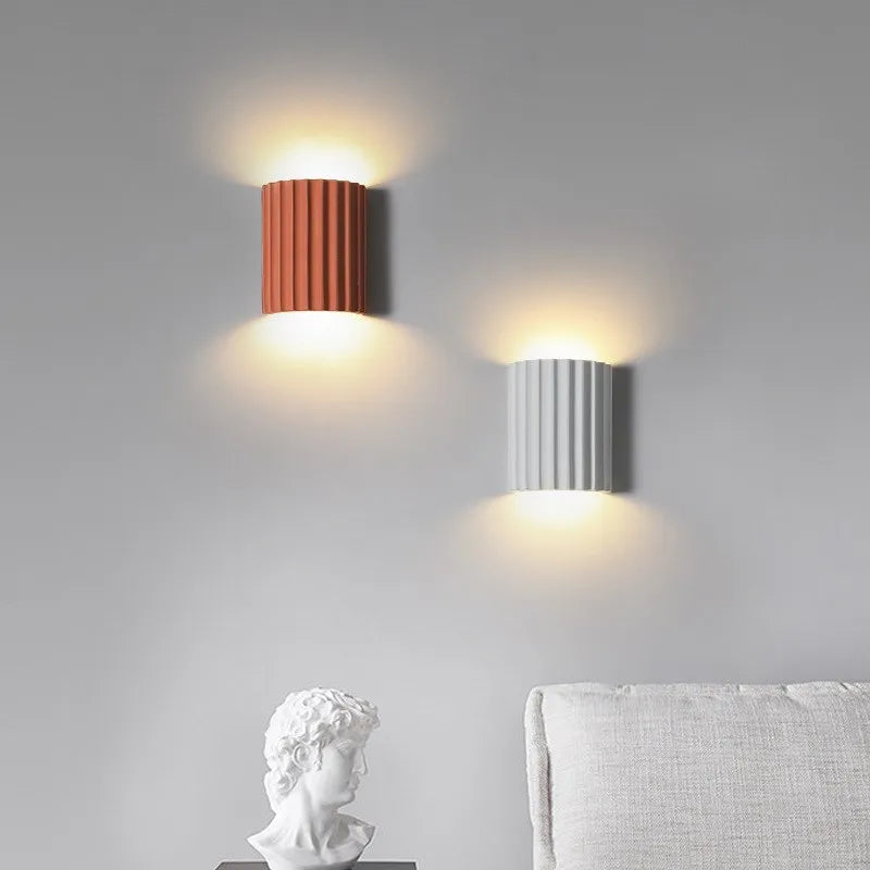 Afralia™ Nordic Macaron Stripe LED Wall Lamp for Stylish Home Illumination