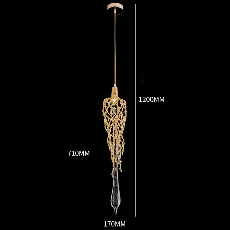 Afralia™ Nordic Crystal Gold Pendant Lamp Luxury Sconce Light For Living Room