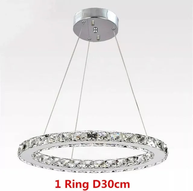 Afralia™ Luxury Crystal Ring LED Chandelier for Living & Dining Room