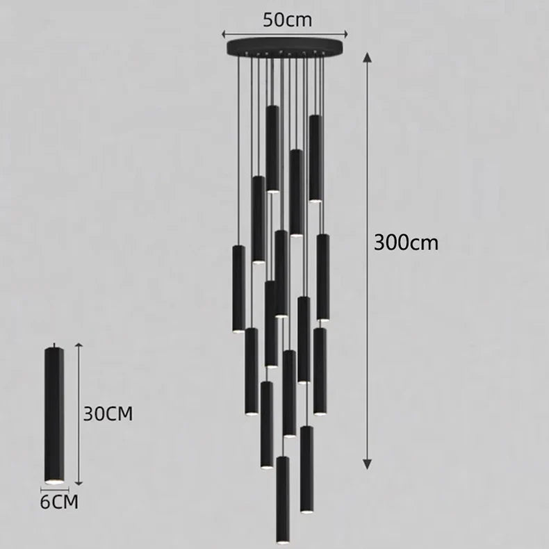 Afralia™ Crystal Chandelier Stair Pendant Lamp Living Room Lights Interior Lighting