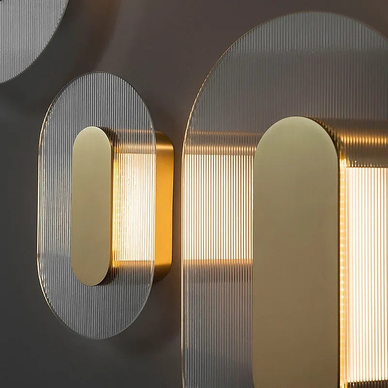 Afralia™ Elegant Glass Wall Lamp for Bedroom, Living Room - Retro Designer Luxury Lighting
