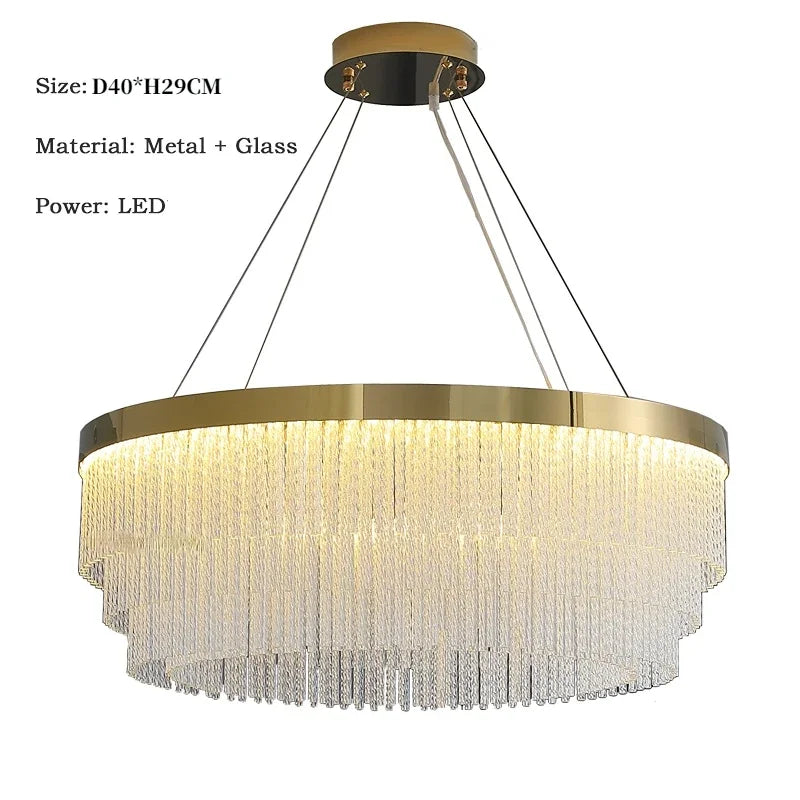 Afralia™ Tassel Crystal Chandelier: Luxurious American Home Decor Lighting