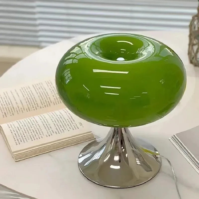 Afralia™ Glass Bauhaus LED Table Lamp for Warm Living Room, Bedroom, Study & Work