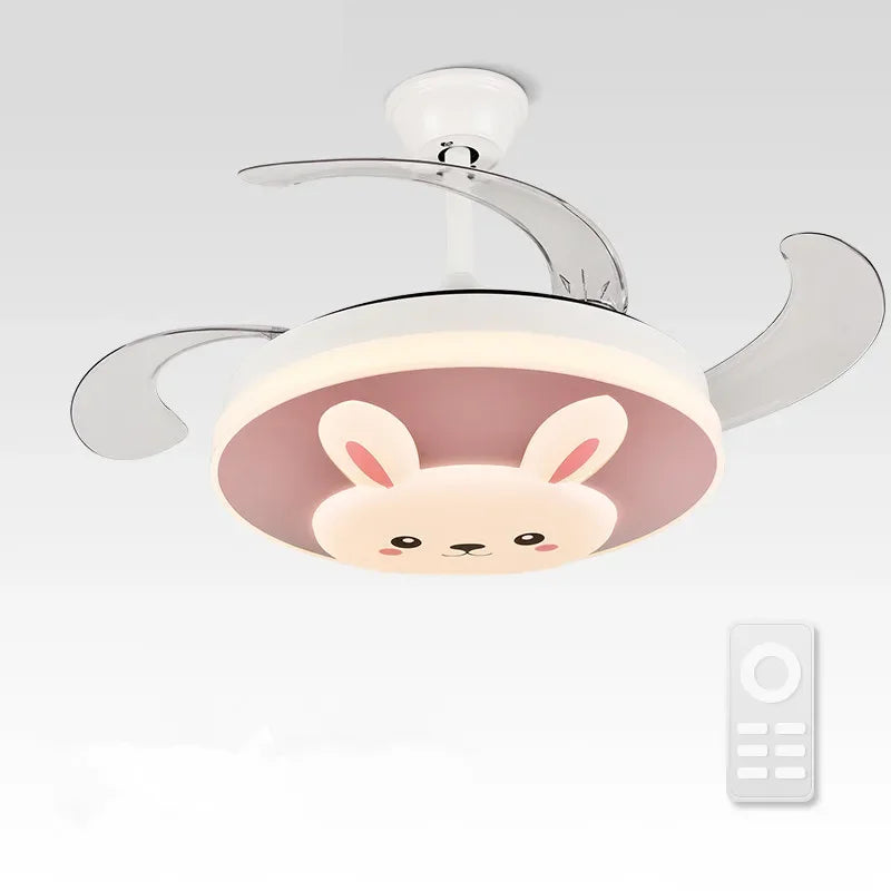 Afralia™ Smart Light and Fan Switch Flush Mount LED Ceiling Fan - Wholesale Kids Decoration