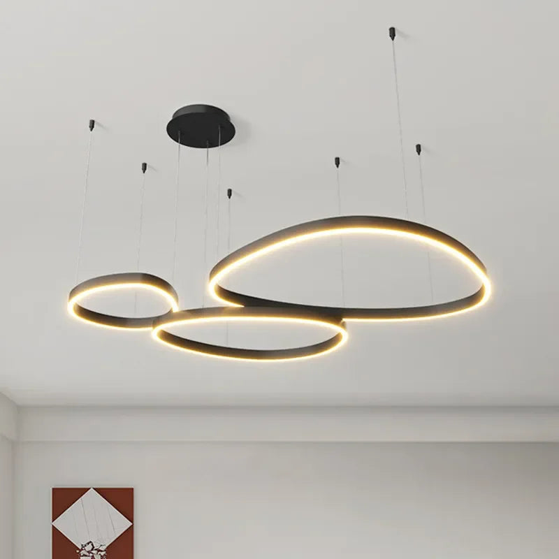 Afralia™ Nordic Living Room Irregular LED Pendant Lights, Minimalism Design