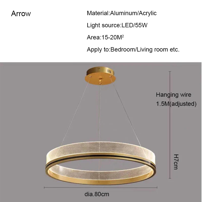 Afralia™ Modern Black/Gold LED Pendant Lights for Home Lighting Decoration