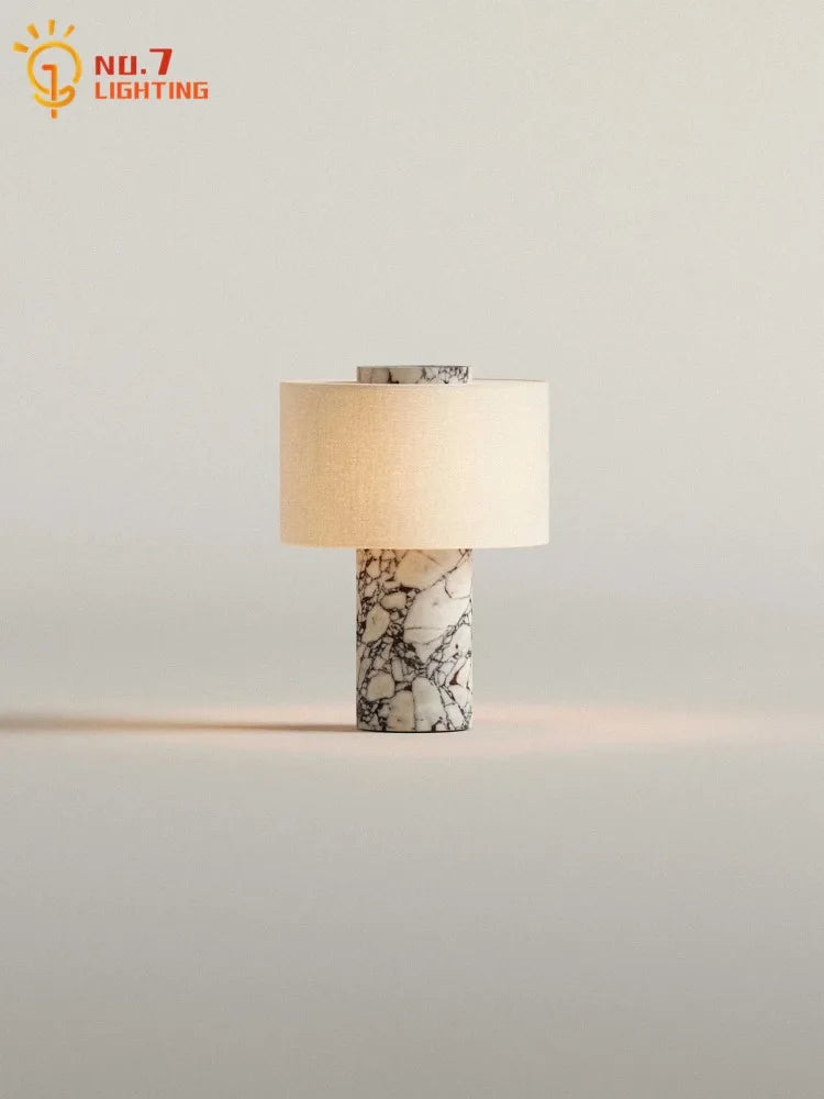 Afralia™ Marble Table Lamp Touch USB Charging LED Desk Light