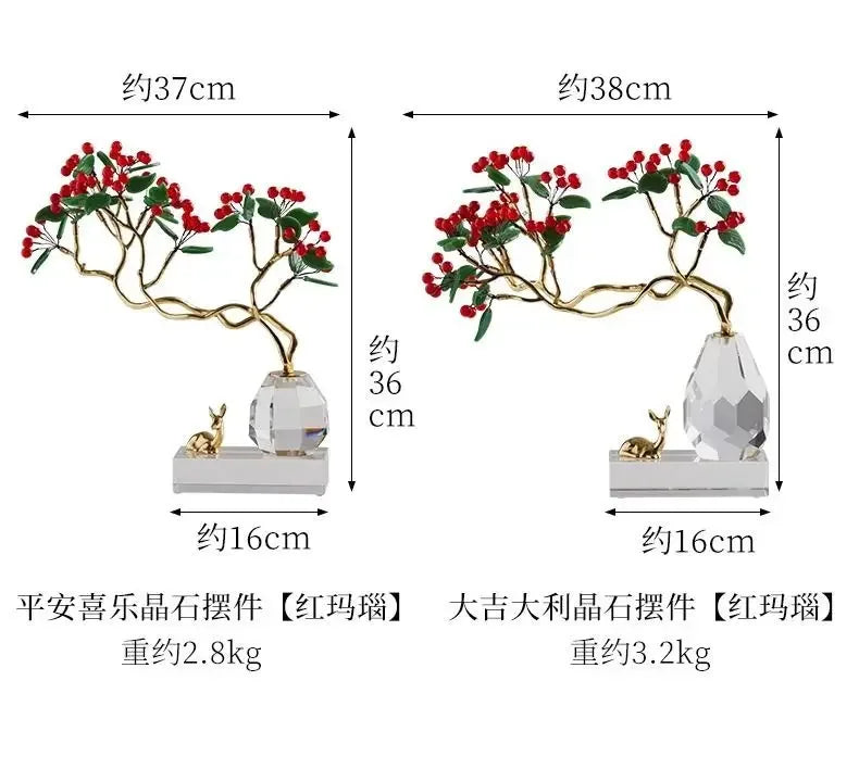 Afralia™ Chinese Style Crystal Ornaments for Home Decoration and Gifts