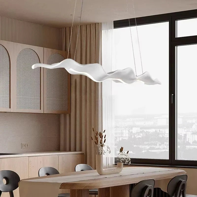 Afralia™ Leaf Pendant Light: Modern Wood Hanging Lamp for Kitchen Dining Office Decor
