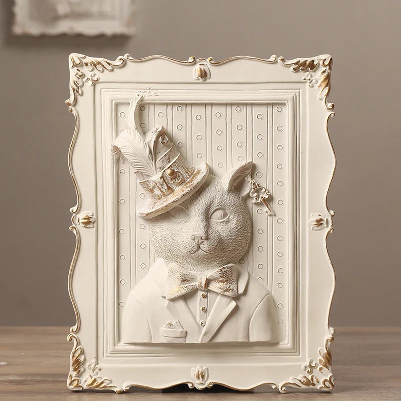 Afralia™ Earl Cat Resin Pendant Wall Decoration Frame for a Whimsical Touch.
