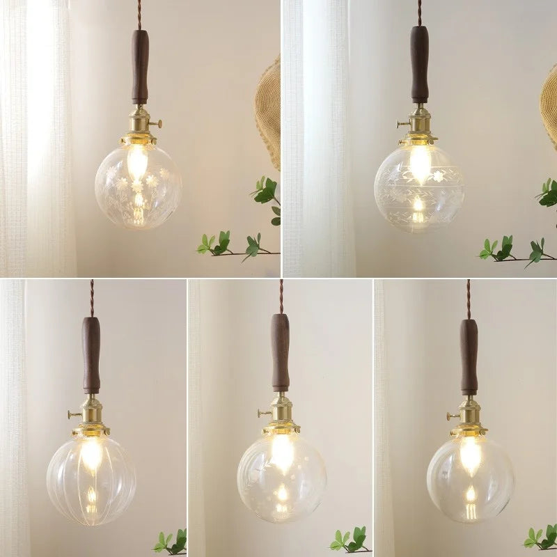 Afralia™ Copper Glass Pendant Lights Modern LED Hanging Lamp for Kitchen, Bedroom, Living Room