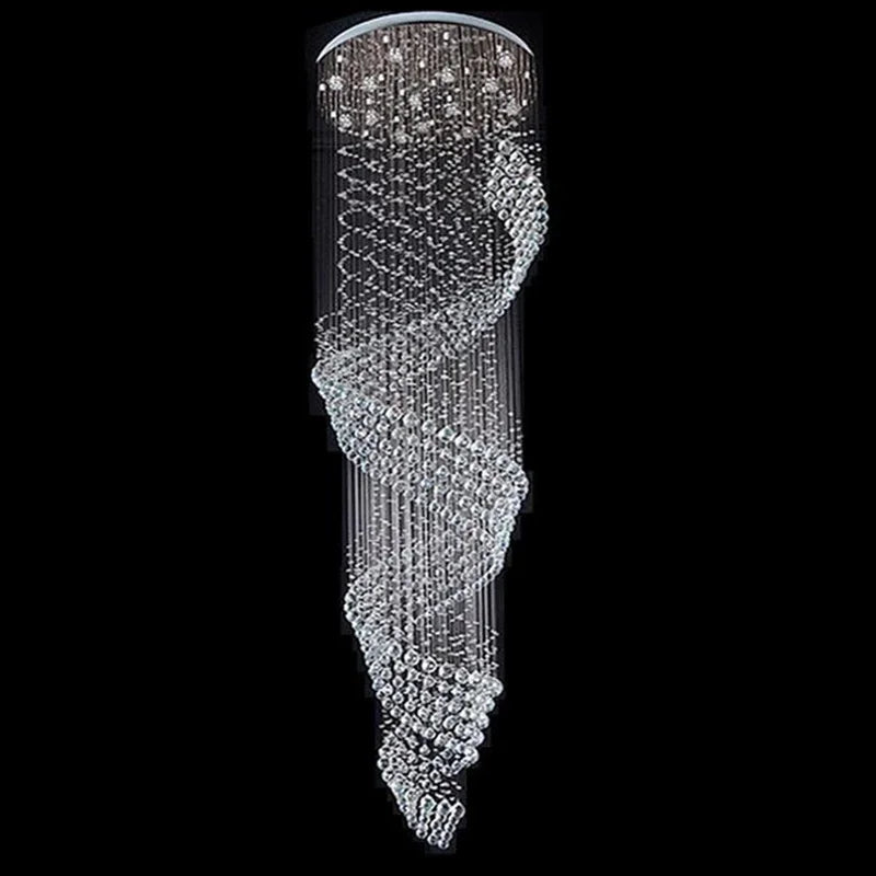 Afralia™ Spiral Crystal Chandelier: Modern Luxury LED Lighting for Corridors