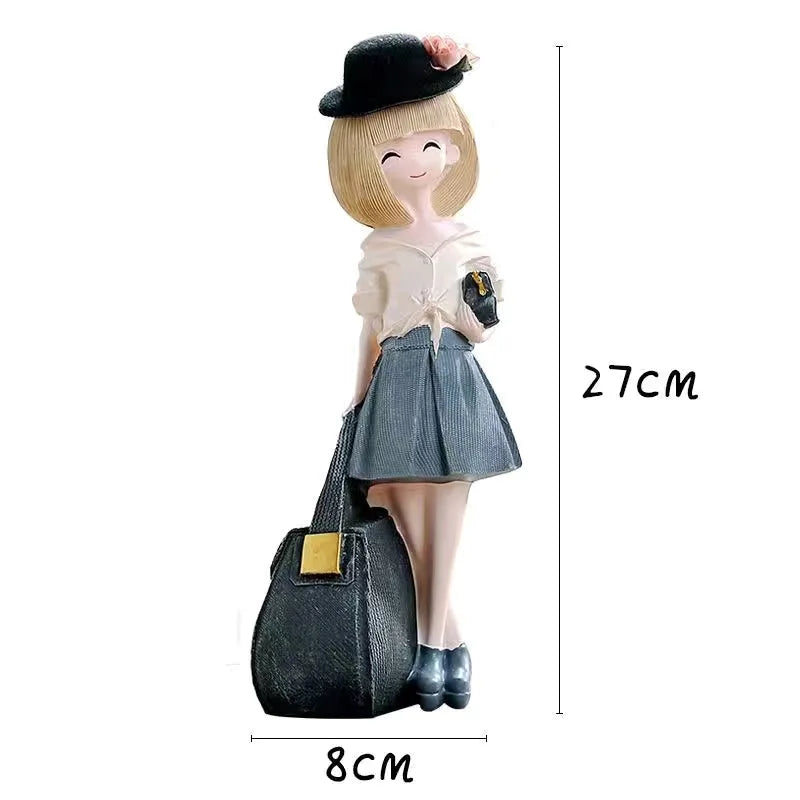 Afralia™ Modern Girl Statue | Home Decoration Figurine for Desktop, Bookcase, Coffee Table Sculpture